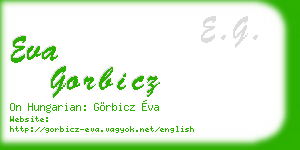 eva gorbicz business card