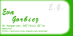 eva gorbicz business card